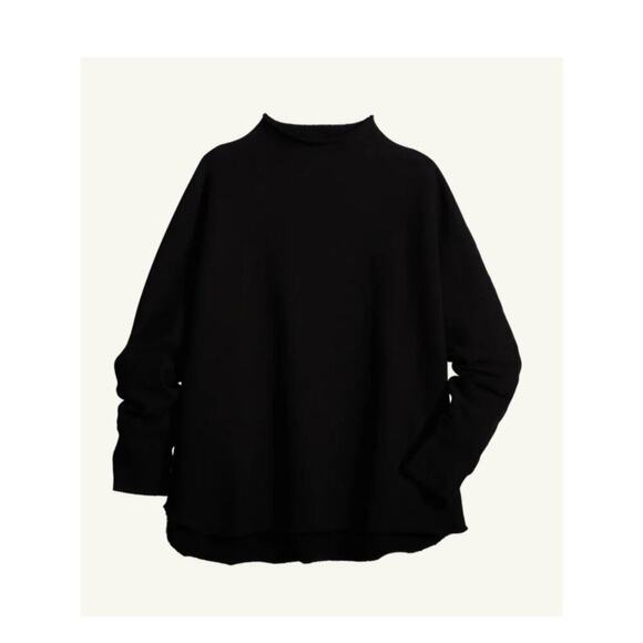 Frank & Eileen Effie Long Sleeve Funnel Neck Capelet In Black Size XS Top - Picture 3 of 12